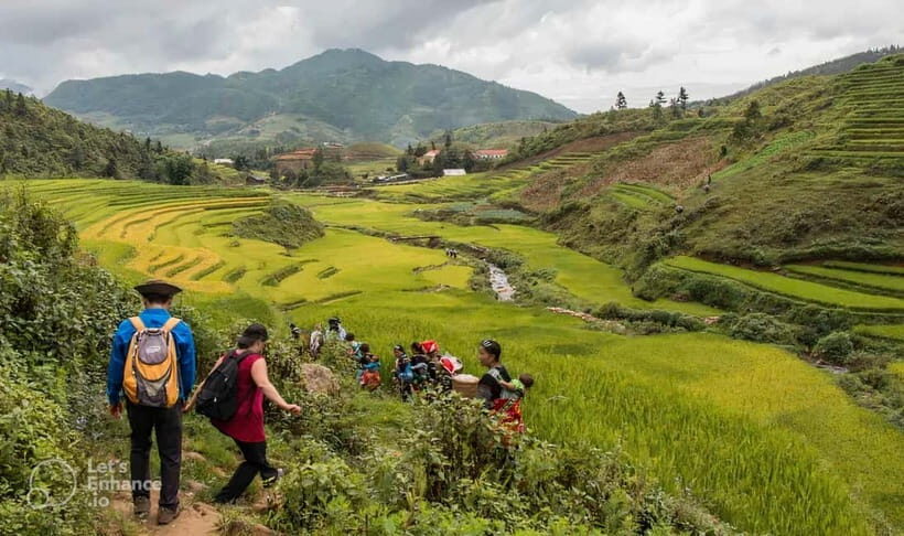 1-Day Sapa Long Trek - Rice Field Terrace, Ethnic Culture - Muong Hoa Valley walking and the Y Linh Ho river bridge moment
