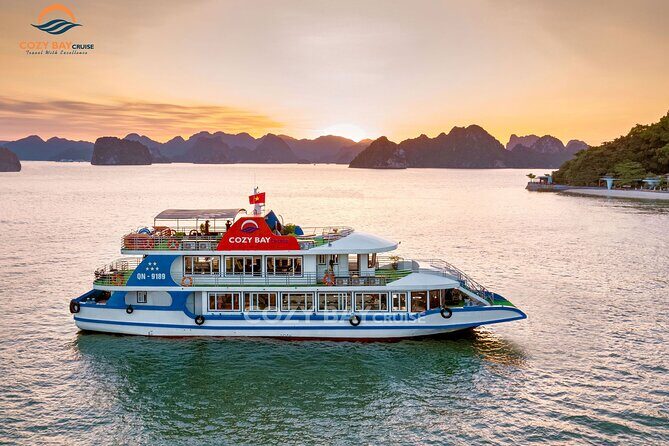 Cozy Bay Halong 5-Star Day Cruise, Buffet, Cave, Kayak, Swimming - A one-day Ha Long Bay fix from Hanoi