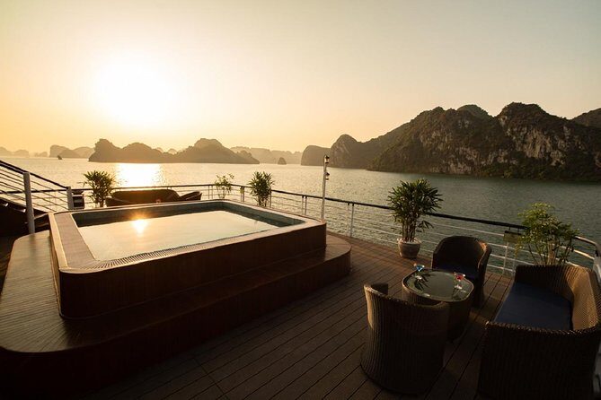 Doris Cruise 5 star cruise 2 days visiting Halong Bay Lan Ha Bay private balcony - Day 1 in Lan Ha: kayaking, swimming, and the Tra Bau area