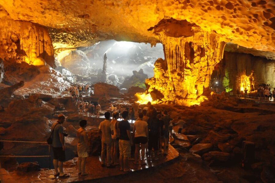 From Hanoi: Halong Bay Day Trip w/ Cave, Island & Kayak - Surprising Cave Walk: The Limestone Formations Up Close