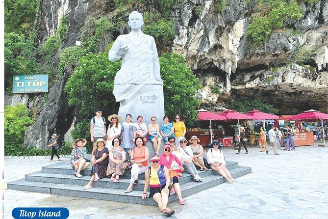 Halong 6 hours Boat tour with Cave, Kayak, lunch, transfer high-way from Hanoi - Ti Top Island: beach time or the 400-step viewpoint