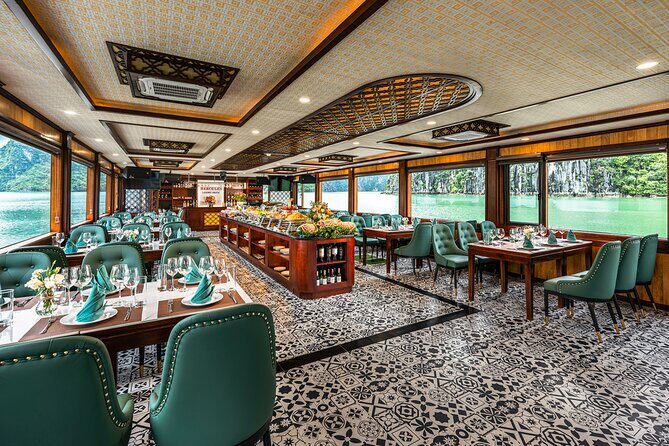 Halong bay 5star Cruise Day Trip: Buffet lunch & Limousine bus - Sunset party on the return cruise