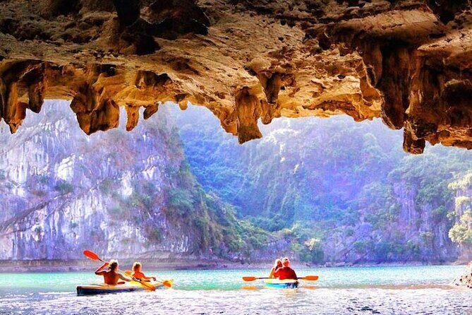 Halong Bay Day Tour By Diamond Era Cruise,Titop,Sung Sot & kayak - Upper-deck sunset party: tea, cakes, music, and the Jacuzzi question