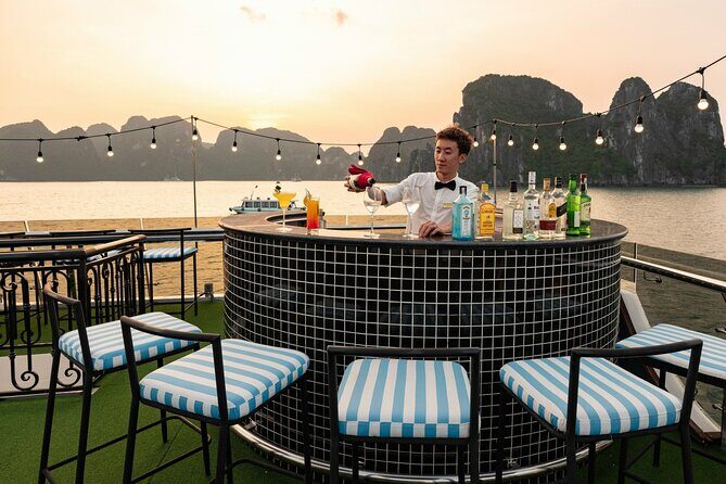 Halong Bay Day Tour With Sunlight Luxury Cruise With Transfer - Sunset party on the sundeck (and Jacuzzi time)