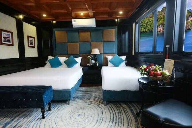 Halong Milalux 5 Star Cruise 2d1n,All inclusive,transfer - Lan Ha Bay at sunset: dinner feels like the fun part of the day