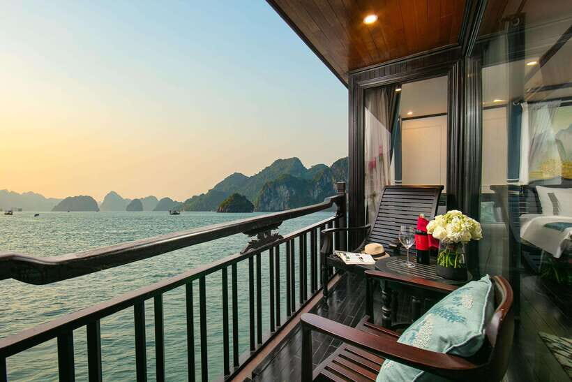 Hanoi: 2-Day Halong & Lan Ha Bay 5 Stars Cruise with Balcony - Day 1 on Ha Long Bay: Board, Eat, Kayak, Then Anchor for Sunset