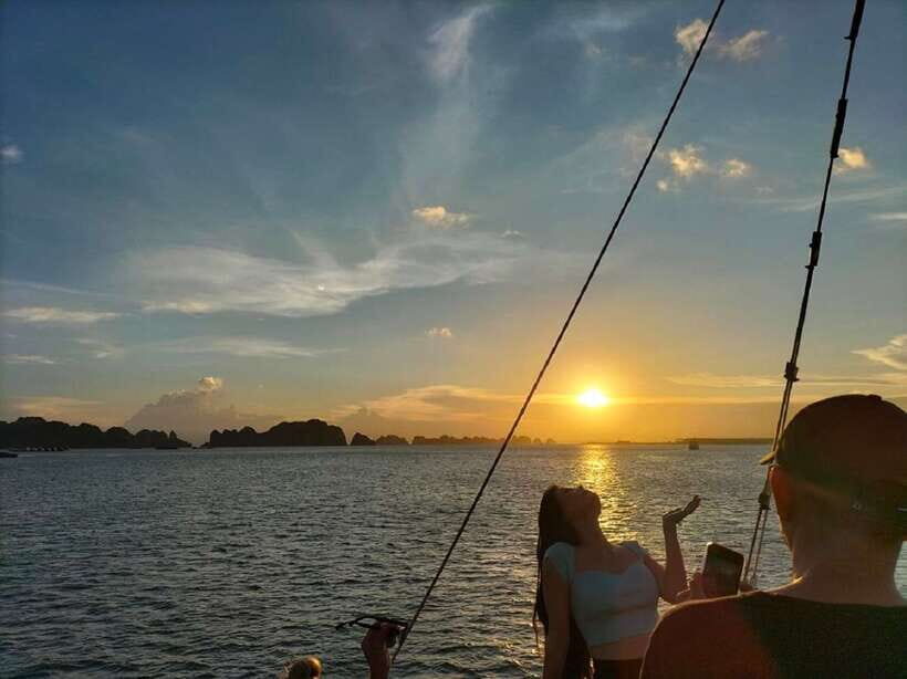 Hanoi: Ha Long Bay Day Cruise - Swimming, Meal, Kayaking - Sunset party on board: red wine, snacks, and a calmer finale