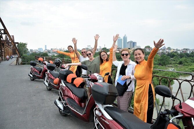 Hanoi Motorbike Tours Led By Women: Hanoi City Insight Motorbike Tours - The scooter circuit: Long Bien Bridge and Old Quarter back streets