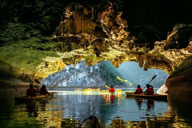 Lan Ha Bay Full Day Boat Tour from Hanoi/ Cat Ba - Cai Beo fish farm + spring roll cooking class at sunset