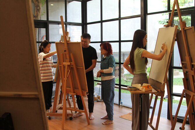 Life Drawing Class - Art Workshop at Art Tutor Hanoi - Supplies Provided: pencils, charcoal, and oil pastels