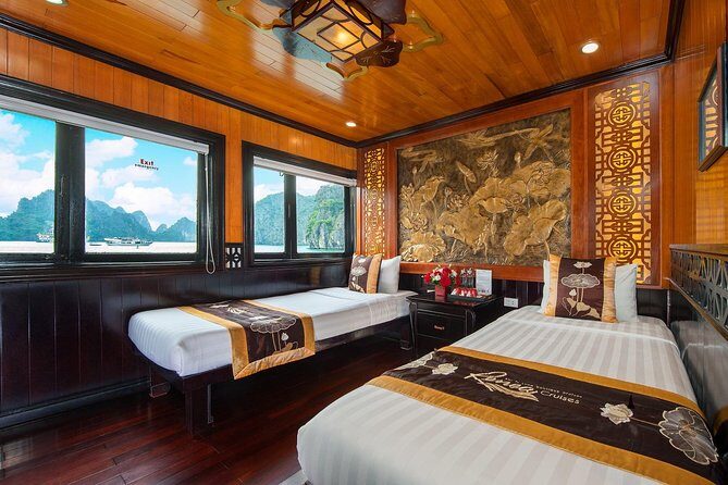 Renea Cruises - BEST Small Boat in Bai Tu Long & Halong Bay - Day 2: Tai Chi on the sundeck and a cave stop at Thien Canh Son