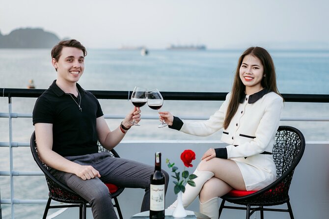 LUXURY Halong Bay Cruise 5 Stars Full Day Tour with Buffet Lunch - Sunset party on board: the easy social hour before the return